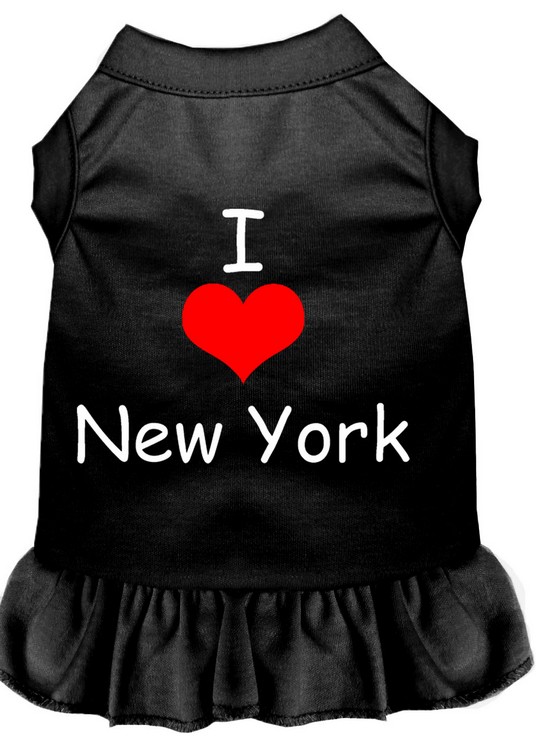 I Heart New York Screen Print Dress Black Sm